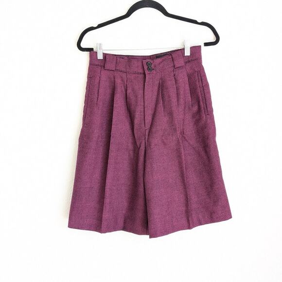 Giorgio Sant'Angelo Vintage Wool Houndstooth High Rise Mom Shorts, size 8/S - Picture 1 of 9